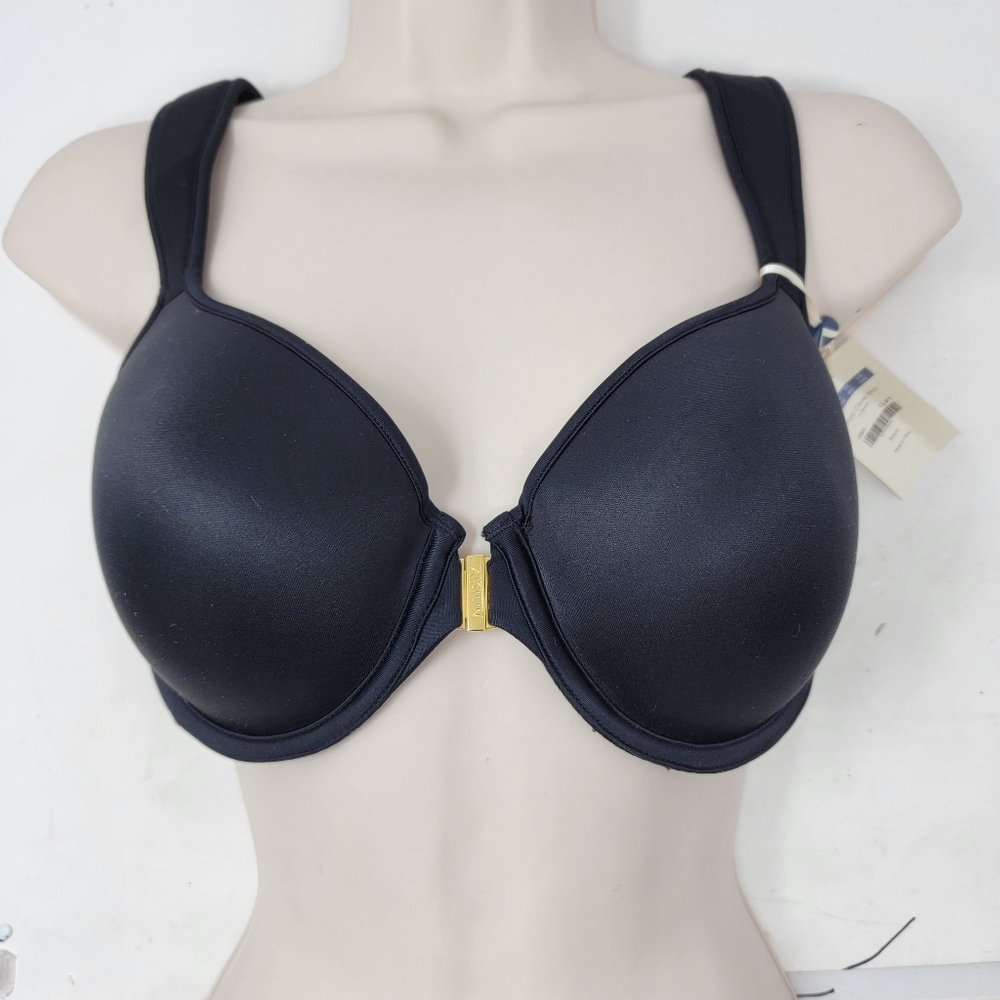 Aisilin 34D Racer Back Front Closure Underwire Black Womens Bra